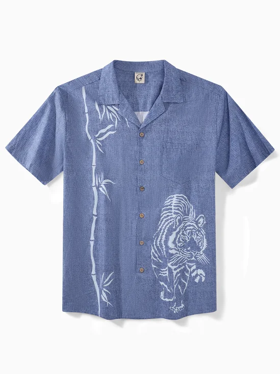 Hardaddy® Cotton Japanese Bamboo Tiger Aloha Shirt