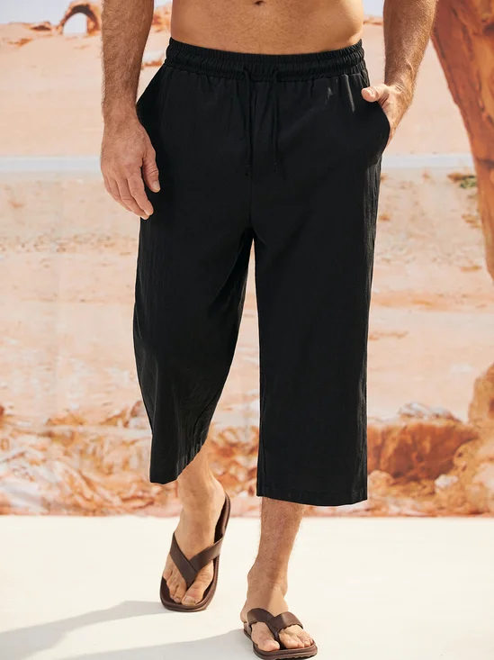 Cotton Elastic-Waist Pants