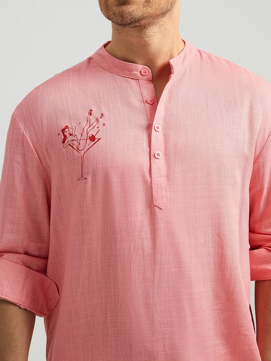 Hardaddy Cotton Cocktail Girl Long Sleeve Casual Shirt