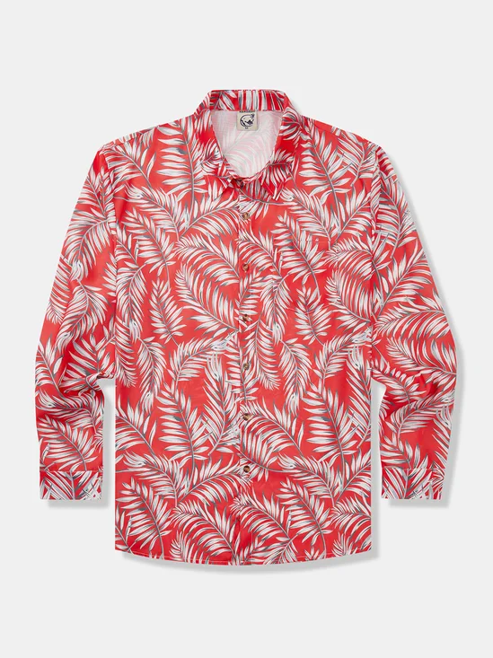 Floral Chest Pocket Long Sleeve Casual Shirt