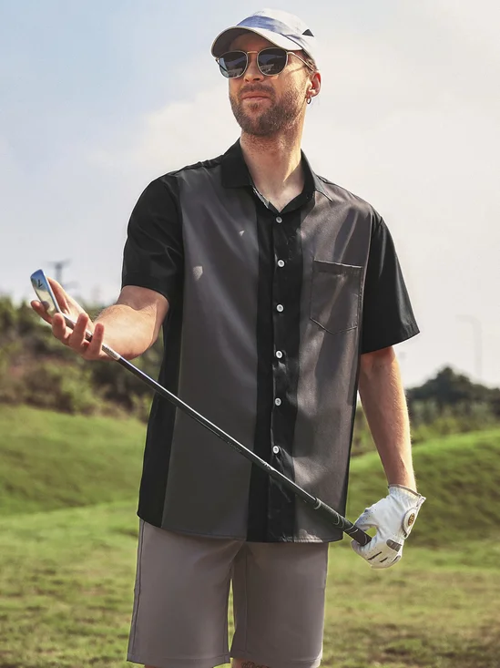 Hardaddy Shirts For Father Men's Basic 50s Style Bowling Shirt