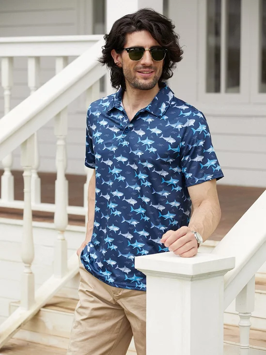 Hardaddy Moisture-wicking Golf Polo Shark