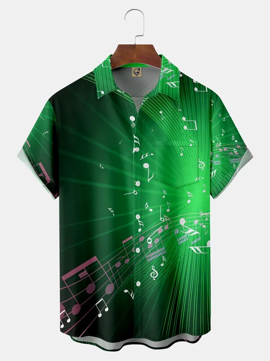 Music Chest Pocket Short Sleeve Shirt