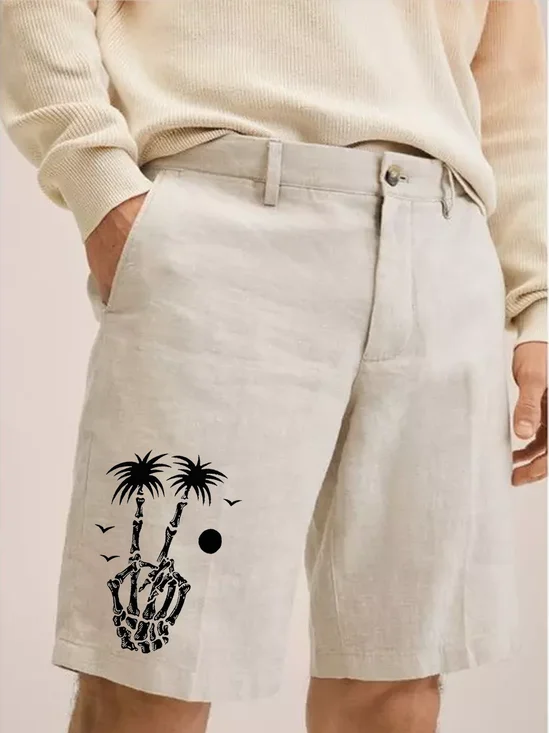 Hardaddy Coconut Tree Print Vacation Bermuda