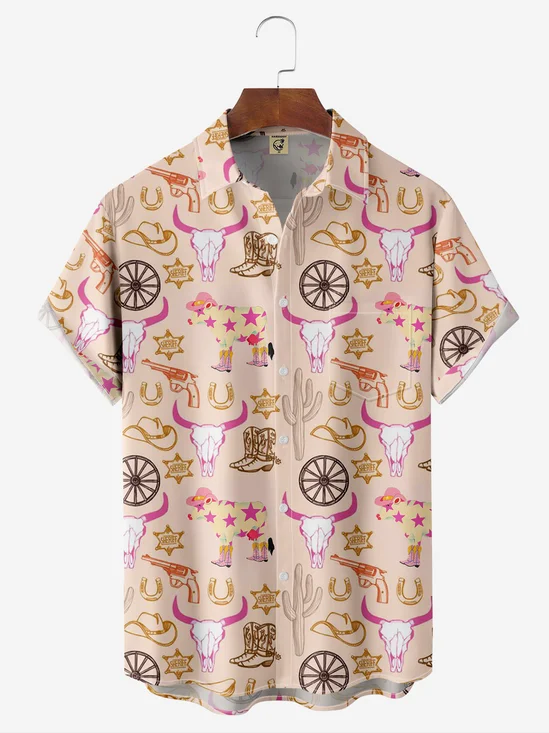 Vintage Cow Cactus Hawaiian Shirt By Andreea Dumuta