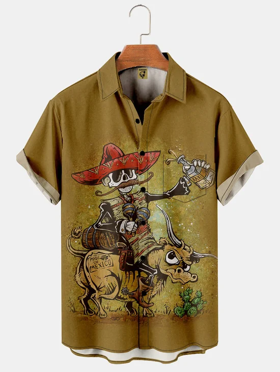 Men's Printed Casual Short Sleeve Hawaiian Shirt By David Lozeau