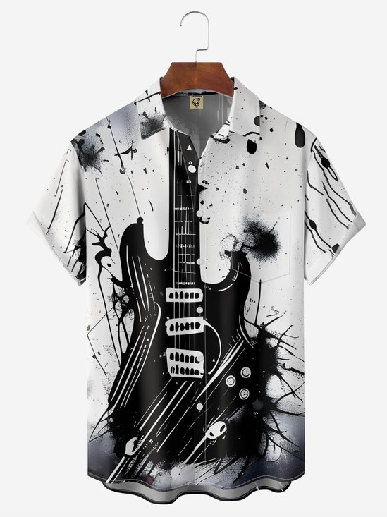 Hardaddy Moisture-wicking?Music Guitar?Chest?Pocket?Hawaiian?Shirt