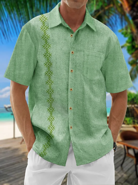 Hardaddy Cotton Plain Striped Casual Guayabera Shirt