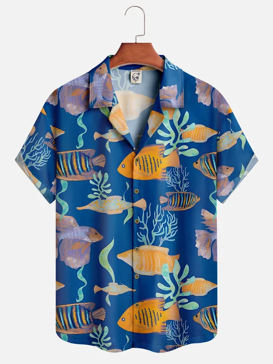 Hardaddy Moisture-wicking Marine Life Hawaiian Shirt