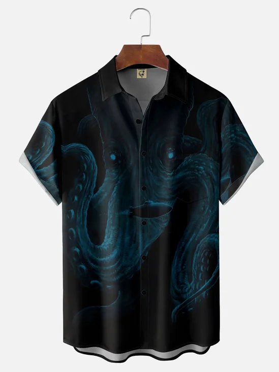 Moisture-Wicking Deep Sea Octopus Hawaiian Shirt