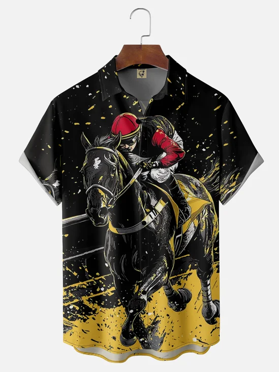Moisture Wicking Jockey Chest Pocket Hawaiian Shirt