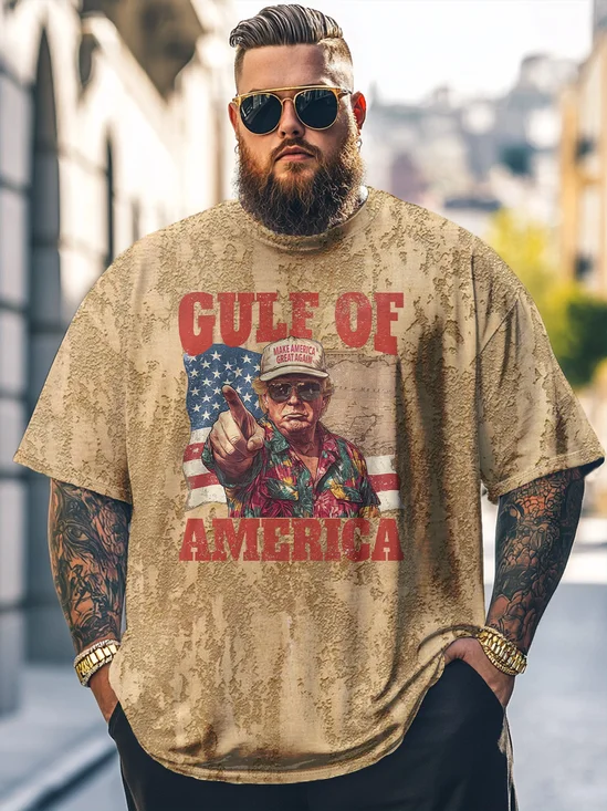 Big Size Men's American Bay Fun Trump Avant-garde Loose T-shirt