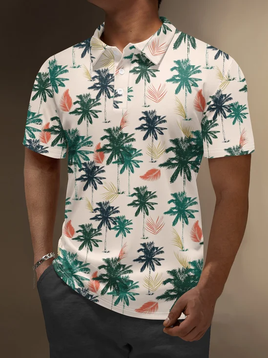 Moisture Wicking Hawaiian Coconut Tree Golf Polo