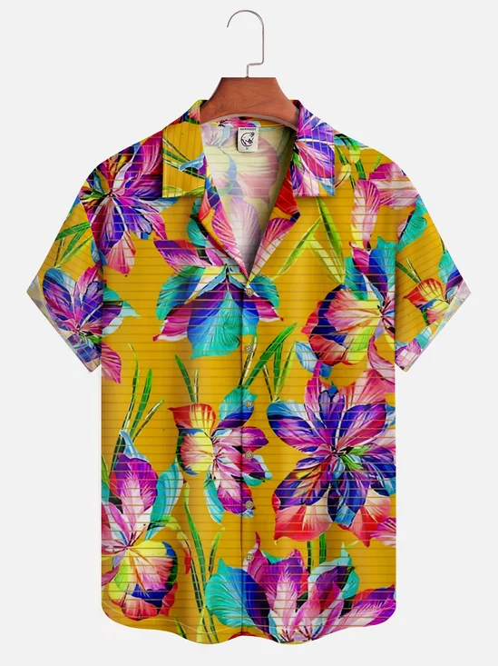 Moisture-wicking Floral Aloha Shirt
