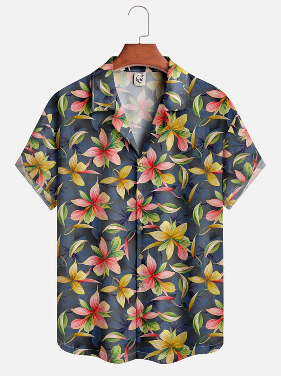 Moisture-wicking Floral Aloha Shirt