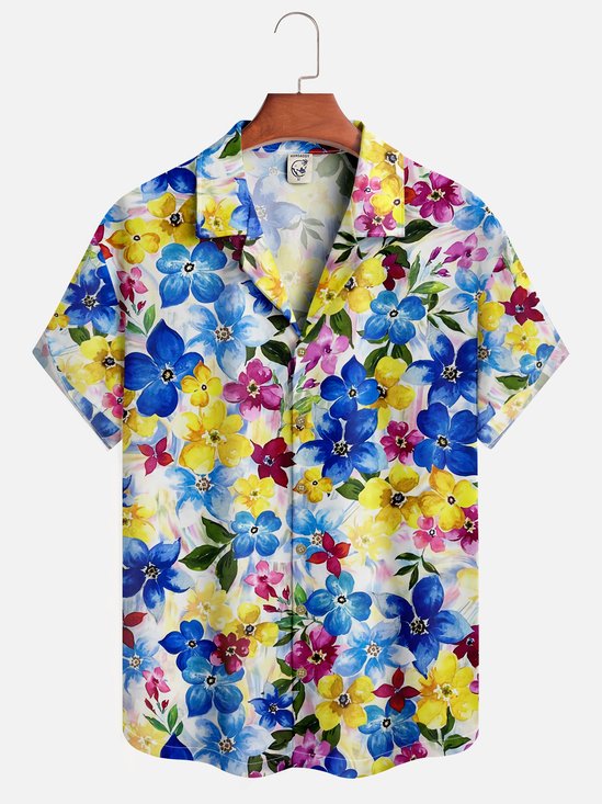 Moisture-wicking Floral Aloha Shirt