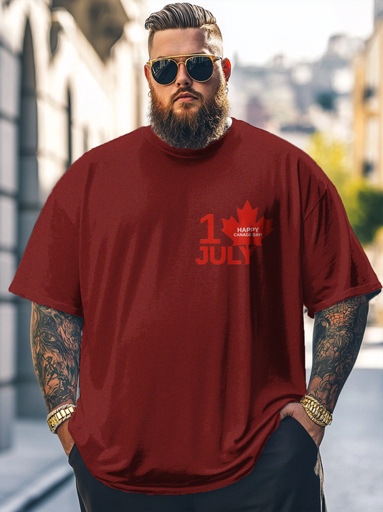 Big Size Men's Canada Day Loose T-shirt