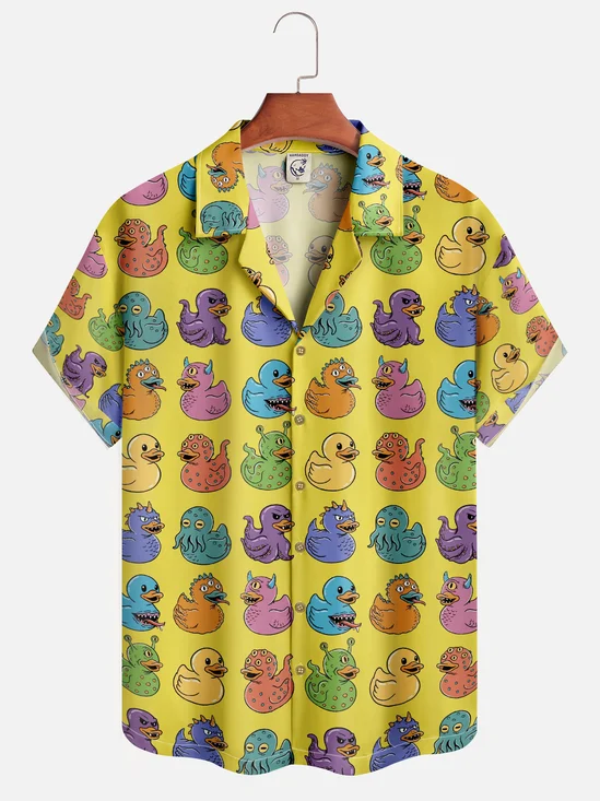 Hardaddy X Artist Coffee Man Moisture-wicking Ducks Aloha Camp Shirt