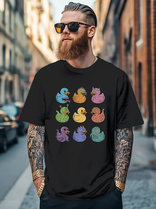 Hardaddy x Hardaddy x Coffee Man Men's Fun Art Variety Duck Fitted T-shirts