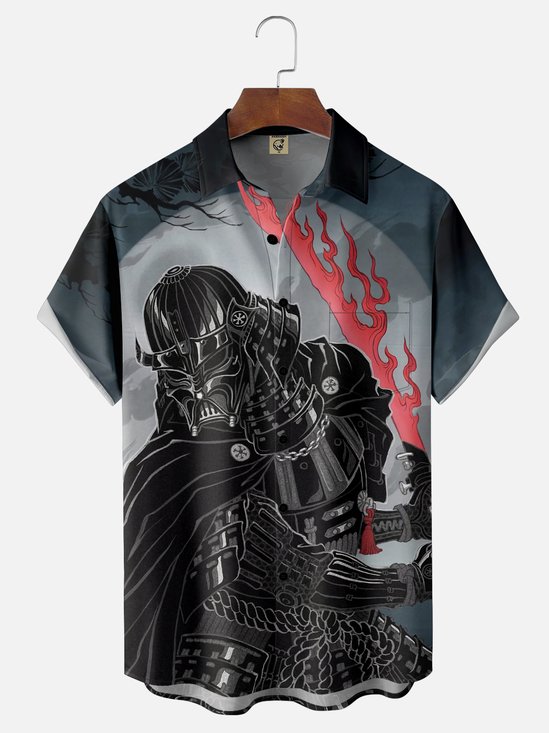 Moisture-wicking Star Samurai Chest Pocket Casual Shirt