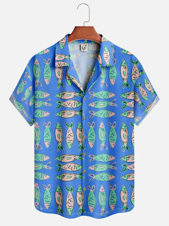 Moisture-wicking Sardine Fish Rosert Camp Shirt