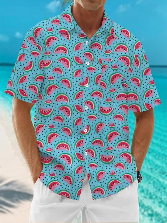 Moisture Wicking Vintage Watermelon Hawaiian Shirt