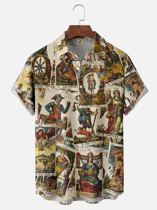 Hardaddy X Valentina Bjekovic Moisture-wicking Religious Painting Chest Pocket Casual Shirt