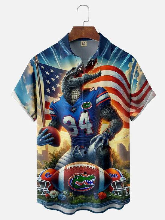 Moisture-Wicking Florida Gator Chest Pocket Hawaiian Shirt