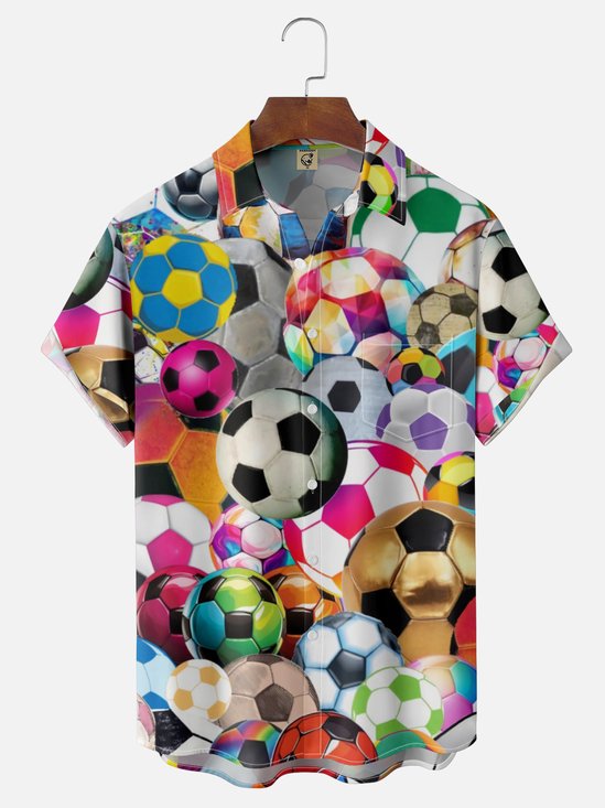 Moisture-wicking Football Chest Pocket Casual Shirt