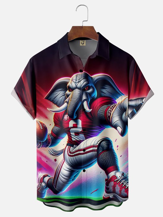 Moisture-Wicking Alabama Crimson Tide Elephant Chest Pocket Hawaiian Shirt