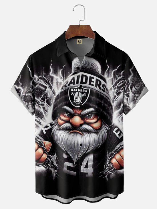 Moisture-Wicking Las Vegas Raiders Chest Pocket Hawaiian Shirt