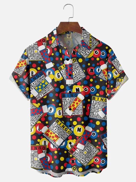 Moisture Wicking Bingo Chest Pocket Hawaiian Shirt