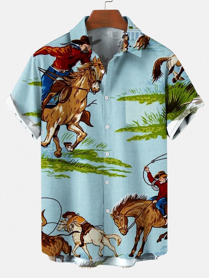 Vintage Horseman Print Up To 4XLT Shirt | hardaddy