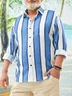 Hardaddy Big Size Striped Chest Pocket Long Sleeve Casual Shirt