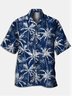 Hardaddy Men's Hawaiian Print Lapel Loose Chest Pocket Short Sleeve Fashion Aloha Shirt