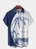 Coconut Tree Chest Pocket Short Sleeve Hawaiian Shirt