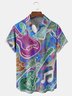 Music Guitar Chest Pocket Short Sleeve Shirt