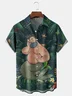 Hardaddy Mermaid Floral Chest Pocket Short Sleeve Hawaiian Shirt
