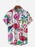 Flamingo Chest Pocket Short Sleeve Hawaiian Shirt