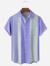 Hardaddy Geometric Stripe Chest Pocket Short Sleeve Casual Shirt