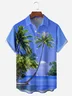Coconut Tree Chest Pocket Short Sleeve Hawaiian Shirt