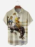 Men's Kentucky Derby Attire Western Cowboy Chest Pocket Short Sleeve Casual Shirt