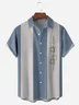 Geometric Pattern Chest Pocket Short Sleeve Bowling Shirts