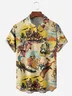 Illustration Horse Chest Pocket Short Sleeve Casual Shirt