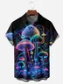 Hippies Mushrooms Chest Pocket Short Sleeve Shirt