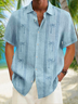 Hardaddy Coconut Tree Print Short Sleeve Bowling Shirt