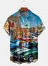 Hardaddy Vintage Sports Car Chest Pocket Short Sleeve Hawaiian Shirt
