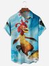 Hardaddy Rooster Chest Pocket Short Sleeves Casual Shirts