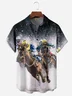 Hardaddy Horse Racing Chest Pocket Short Sleeve Shirt