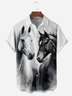Horse Chest Pocket Short Sleeve Casual Shirt
